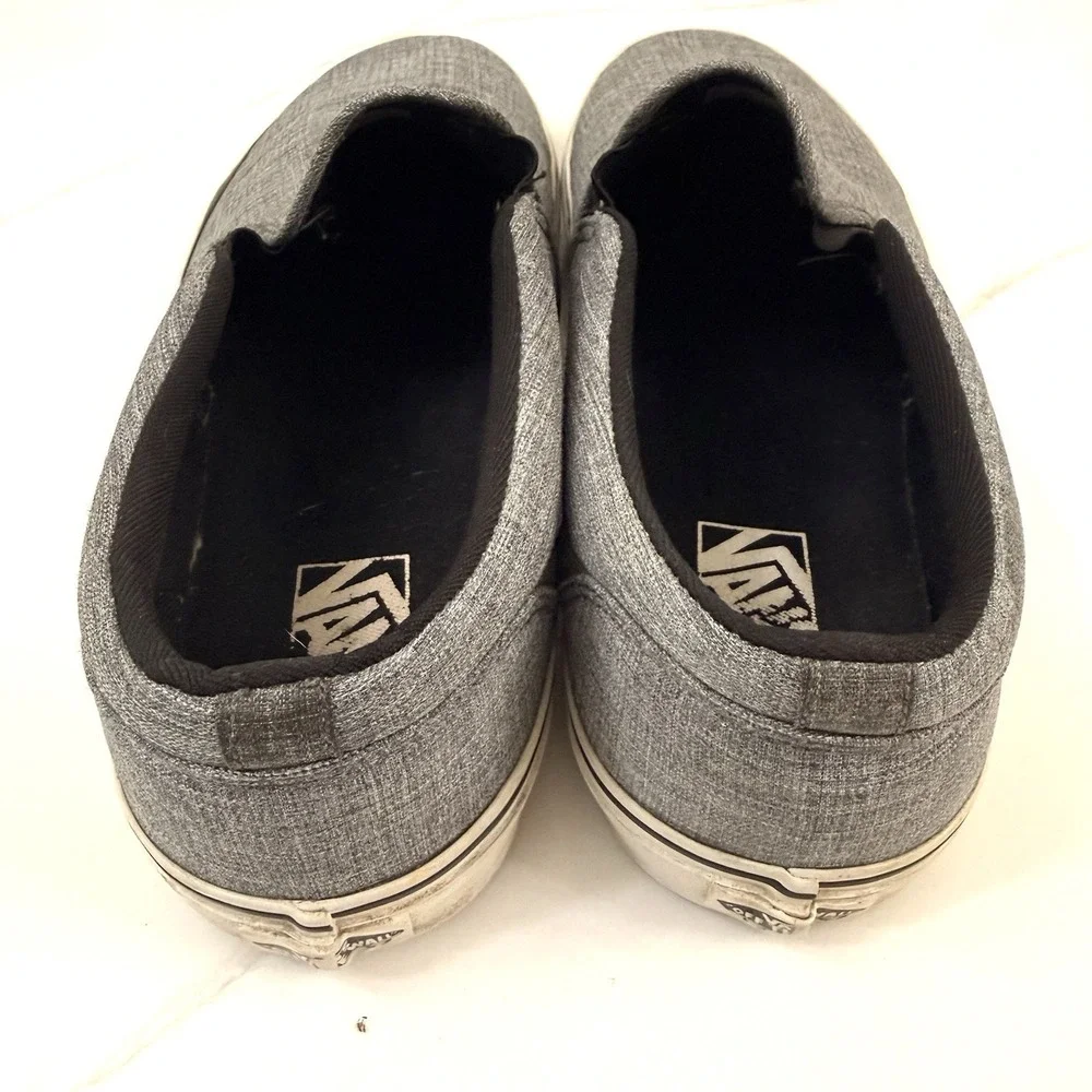 Vans Asher Deluxe Skate Shoes  Mens 11.5 Gray Slip-On  Comfort Textile